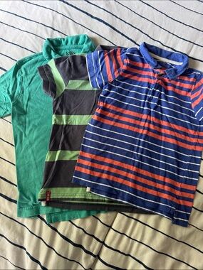 Boys' Striped Polo Shirt in Blue & Red - Brand: